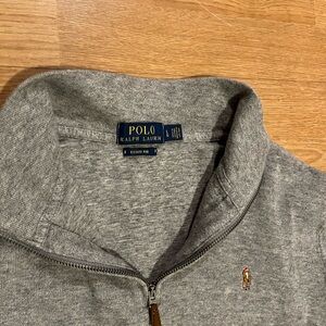 Ralph Lauren Men's Quarter Zip-Up Sweater in Gray